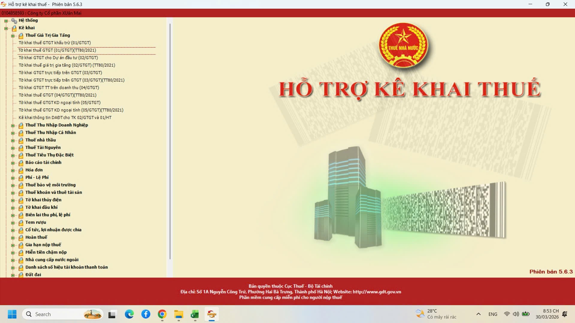 LẬP TỜ KHAI THUẾ GTGT(01/GTGT)(TT802021)