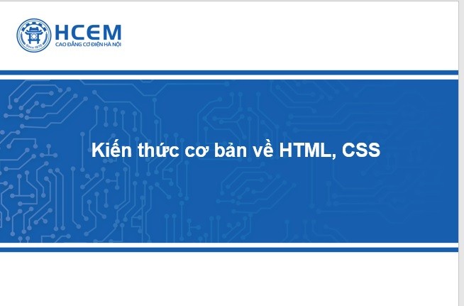 Kiến thức cơ bản về HTML, CSS